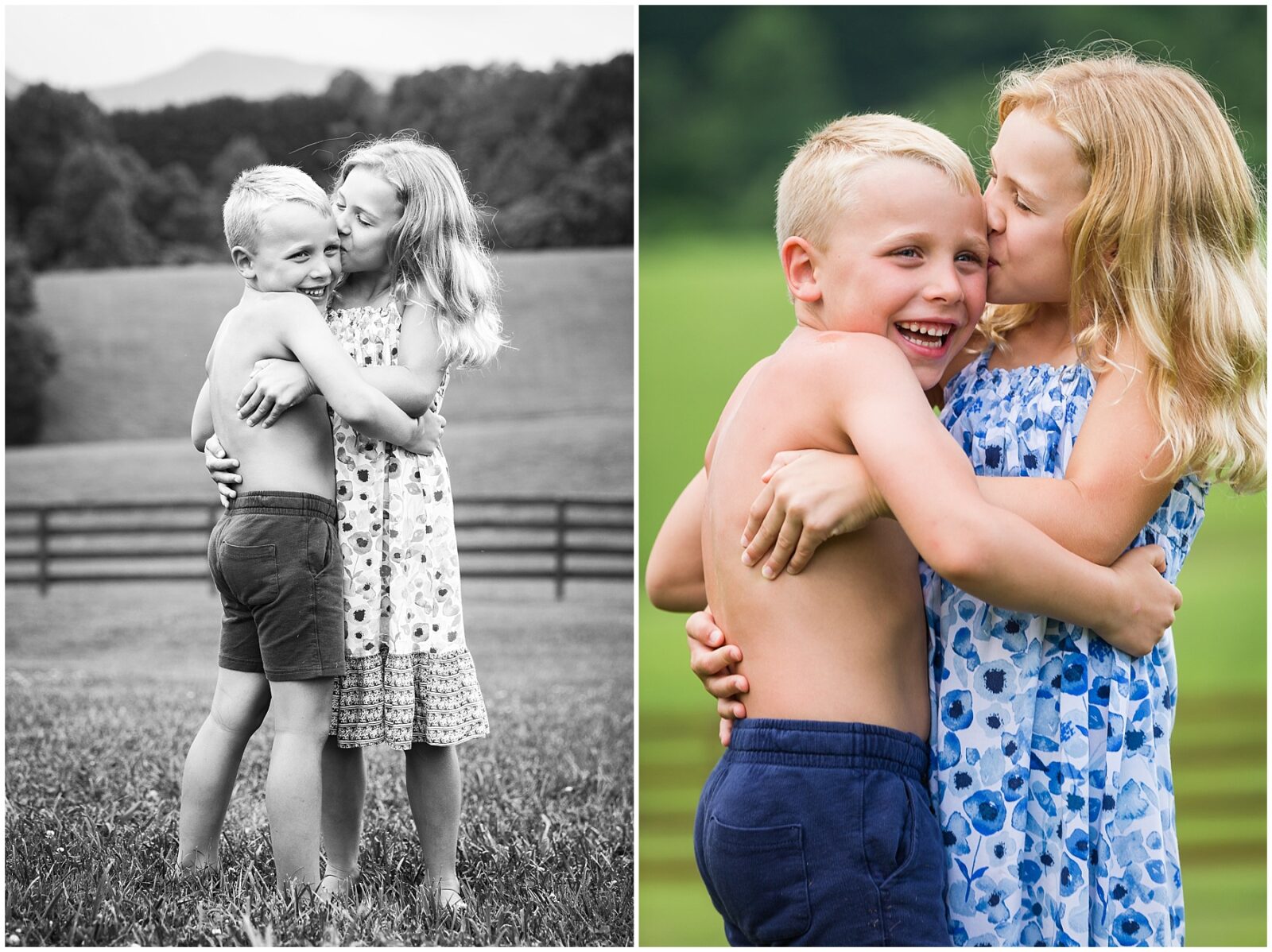 Outdoors summer family session in asheville